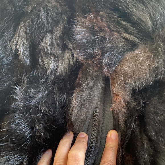 ANDREW MARC BROWN BLACK FAUX FUR CHIC VEST XL - Picture 5 of 8